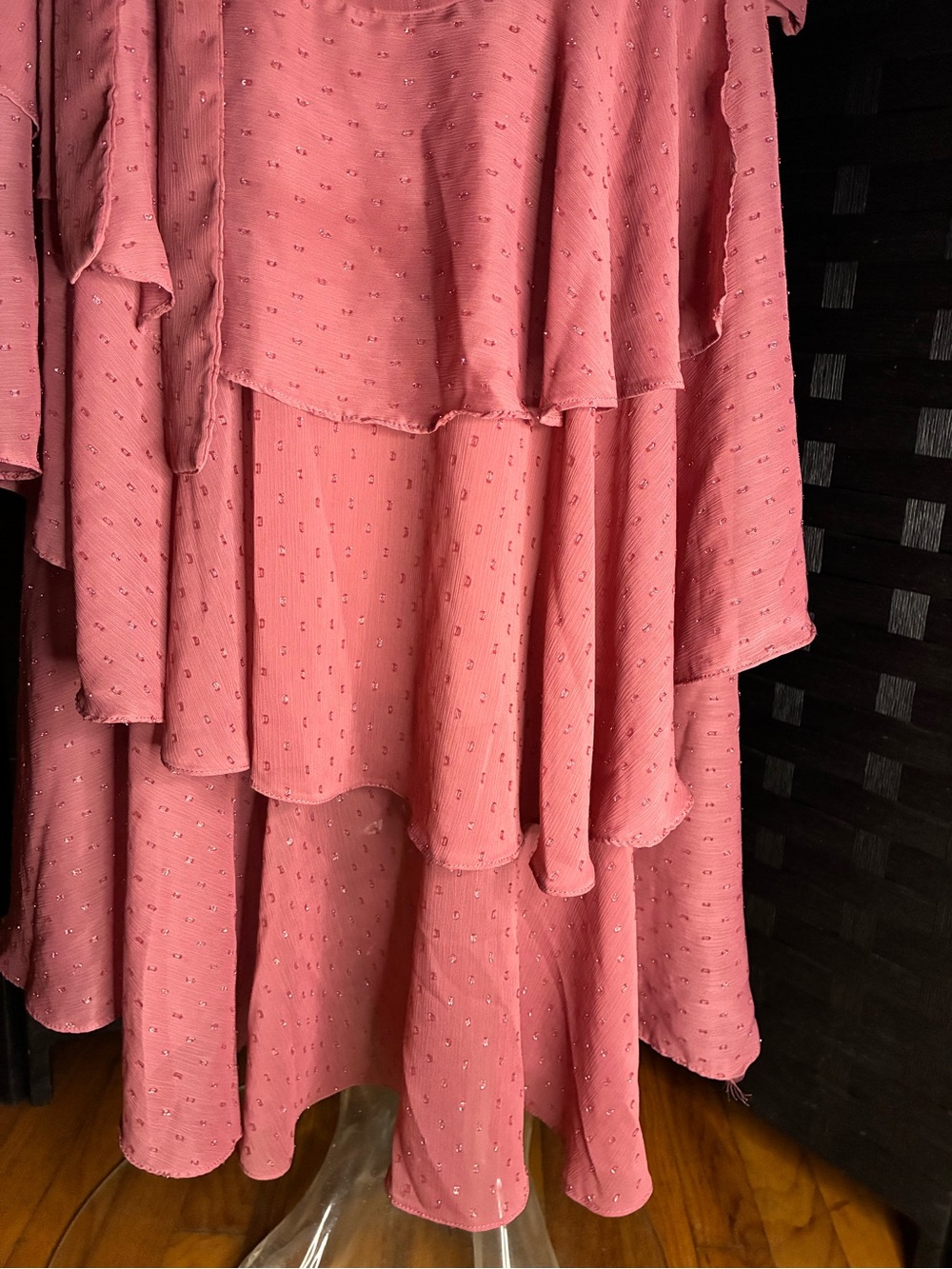 Tiered Ruffle Maxi Dress in Dusty Rose - Picture 4 of 12